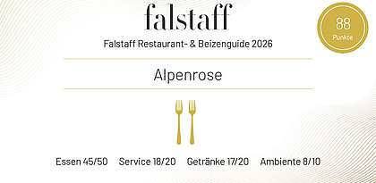 Die Alpenrose ist im neuen Falstaff Restaurant- und Beizenguide